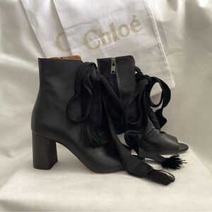 Chloe Harper Peep Toe Booties, Size 37